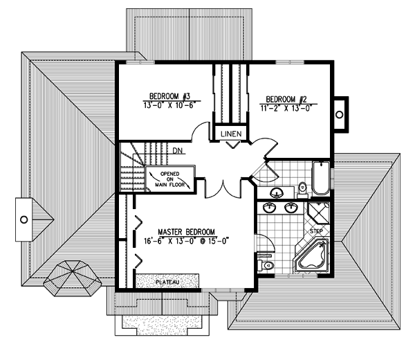 European Floor Plan - Upper Floor Plan #138-214