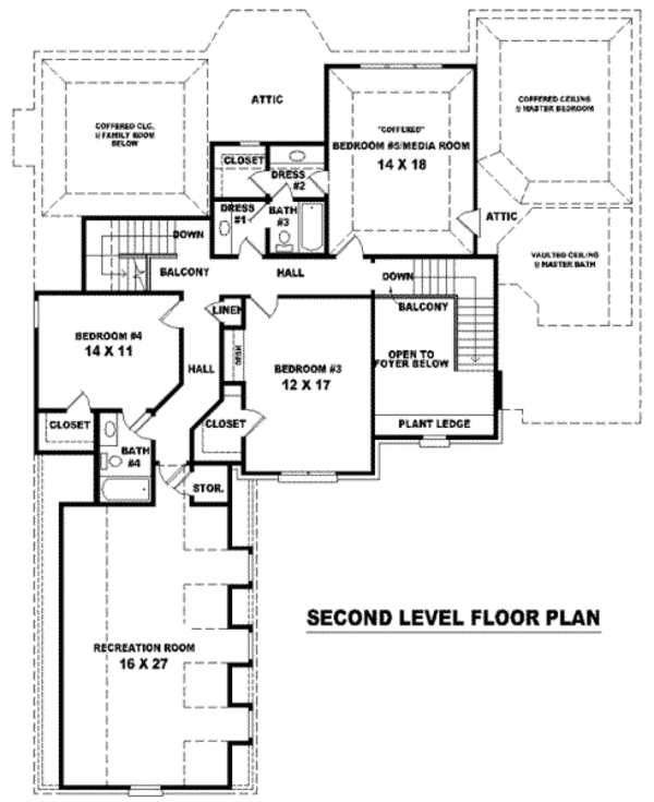 European Floor Plan - Upper Floor Plan #81-1215