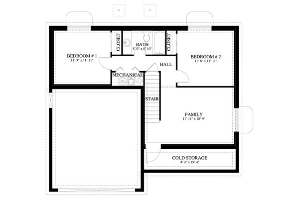 Architectural House Design - Traditional Floor Plan - Lower Floor Plan #1060-455