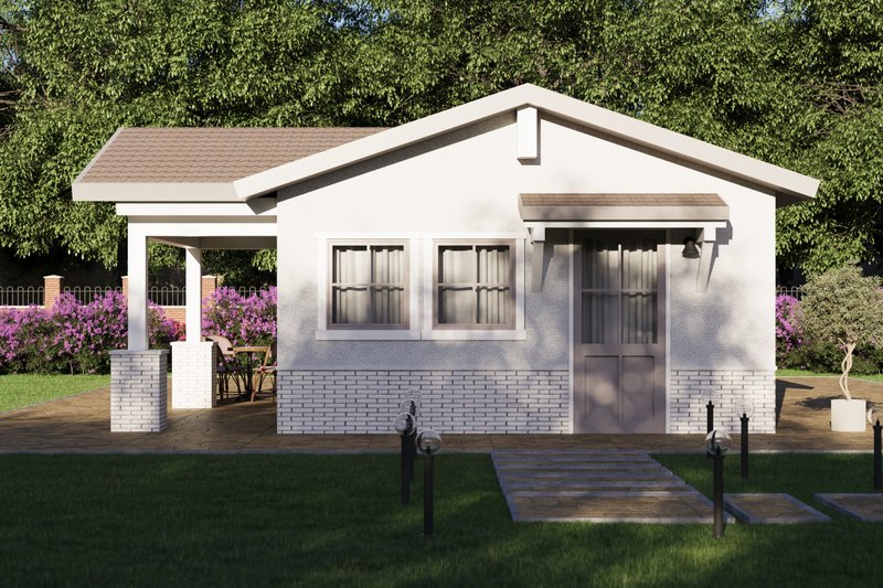 House Blueprint - Exterior - Front Elevation 4 for Traditional House Plan #1106-190 - 1 bed, 1 bath