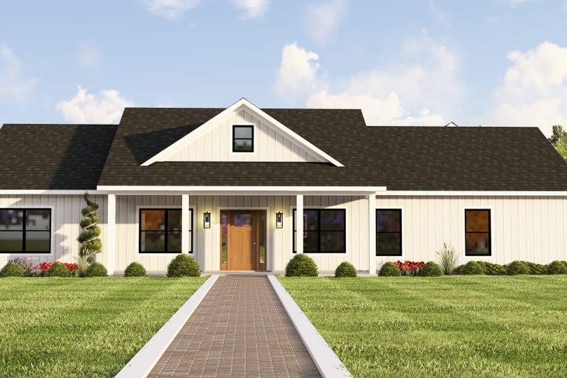 House Blueprint - Exterior - Front Elevation 3 for Farmhouse House Plan #1064-98 - 4 bed, 2.5 bath