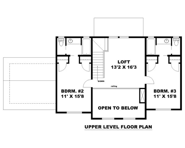 House Design - Floor Plan - Upper Floor for Craftsman House Plan #117-1042 - 4 bed, 5.5 bath