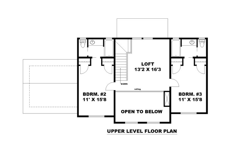 House Design - Floor Plan - Upper Floor for Craftsman House Plan #117-1042 - 4 bed, 5.5 bath