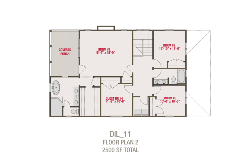Dream House Plan - Floor Plan - Upper Floor for Traditional House Plan #461-61 - 4 bed, 2.5 bath
