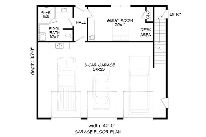 Dream House Plan - Floor Plan - Main Floor for Contemporary House Plan #932-342, 1 bath