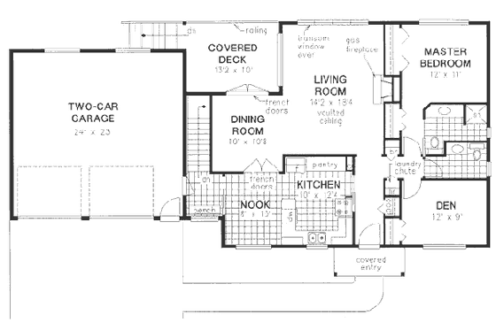 Floor Plan - Main Floor for Ranch House Plan #18-9202 - 2 bed, 2.5 bath