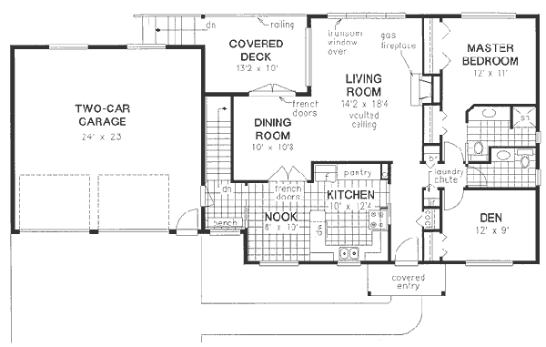 House Plan Design - Ranch Floor Plan - Main Floor Plan #18-9202