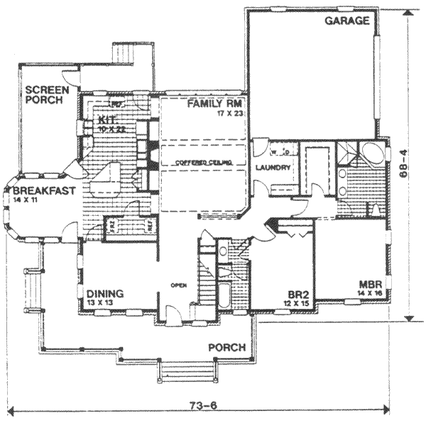 Architectural House Design - Country Floor Plan - Main Floor Plan #30-187
