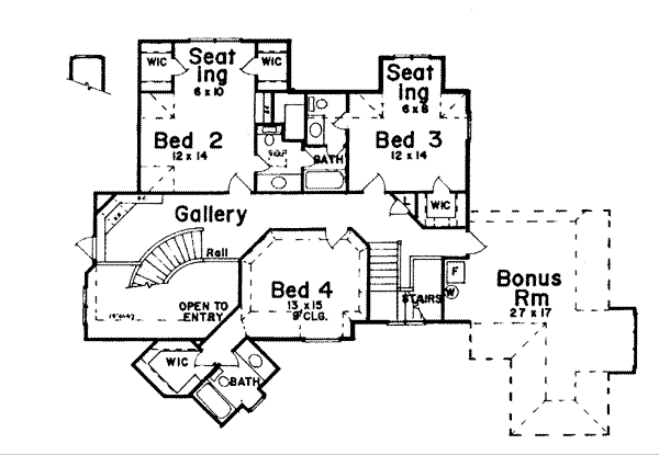 Dream House Plan - European Floor Plan - Upper Floor Plan #52-159