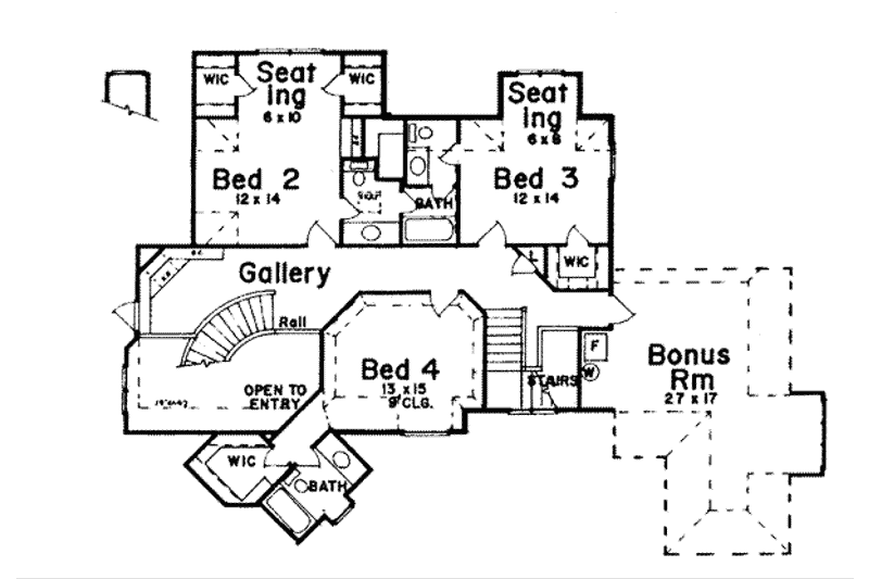 House Plan Design - Floor Plan - Upper Floor for European House Plan #52-159 - 4 bed, 4.5 bath