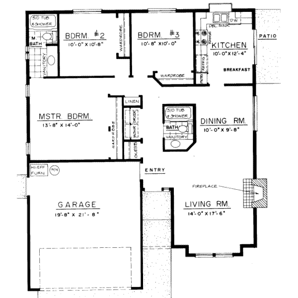 Bungalow Floor Plan - Main Floor Plan #303-289