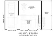 Contemporary Style House Plan - 1 Beds 1 Baths 509 Sq/Ft Plan #932-1250 