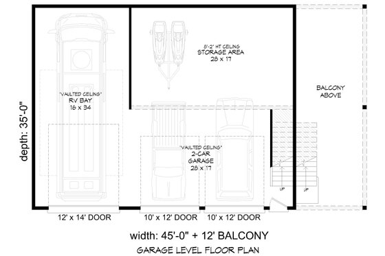 Floor Plan - Main Floor for Contemporary House Plan #932-1250 - 1 bed, 1 bath