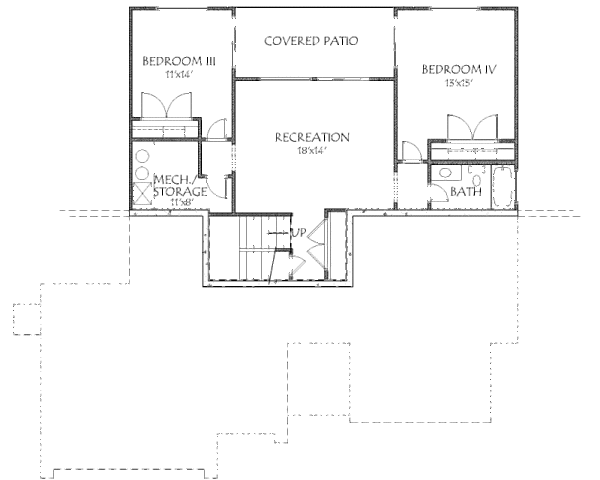 Adobe / Southwestern Floor Plan - Lower Floor Plan #24-282