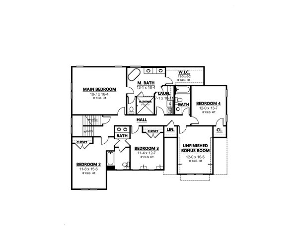 House Design - Country Floor Plan - Upper Floor Plan #1080-7