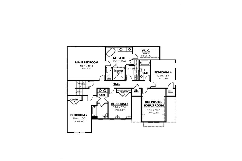 Home Plan - Floor Plan - Upper Floor for Country House Plan #1080-7 - 5 bed, 4.5 bath