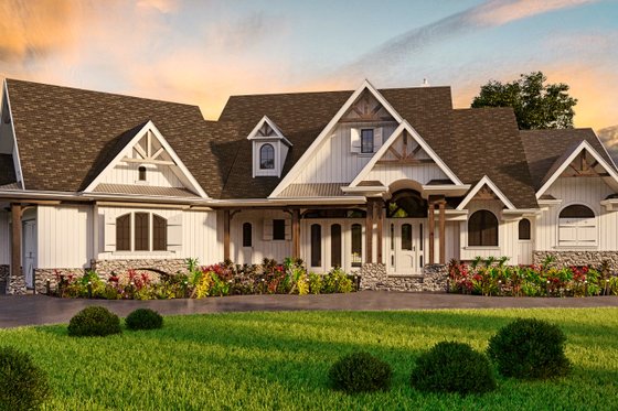 Exterior - Front Elevation 4 for Craftsman House Plan #54-386 - 4 bed, 4.5 bath