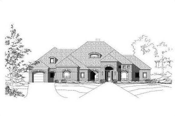 Exterior - Front Elevation for European House Plan #411-286 - 4 bed, 3 bath