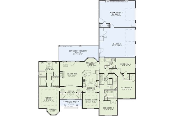 Floor Plan - Main Floor for European House Plan #17-650 - 4 bed, 3.5 bath
