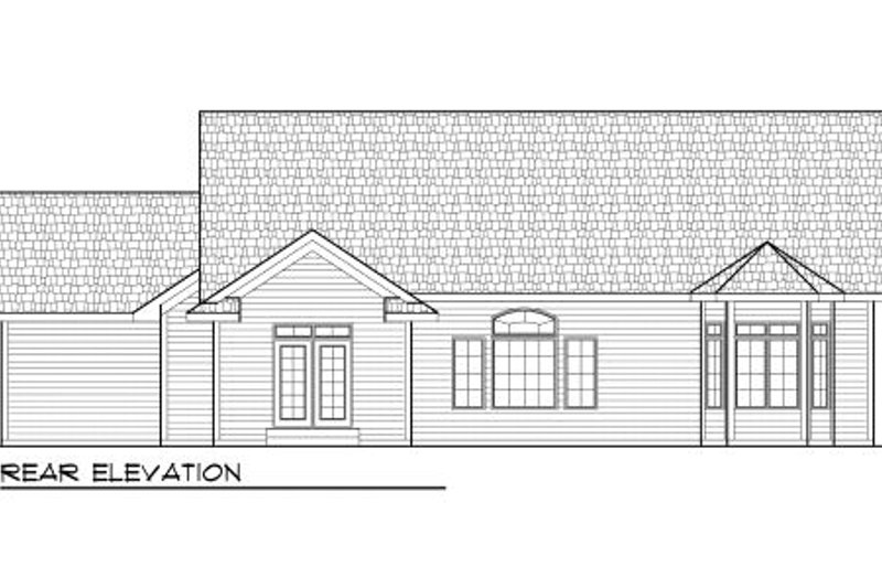 Dream House Plan - Exterior - Rear Elevation for Bungalow House Plan #70-977 - 3 bed, 2.5 bath