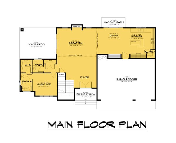 House Blueprint - Contemporary Floor Plan - Main Floor Plan #1066-205