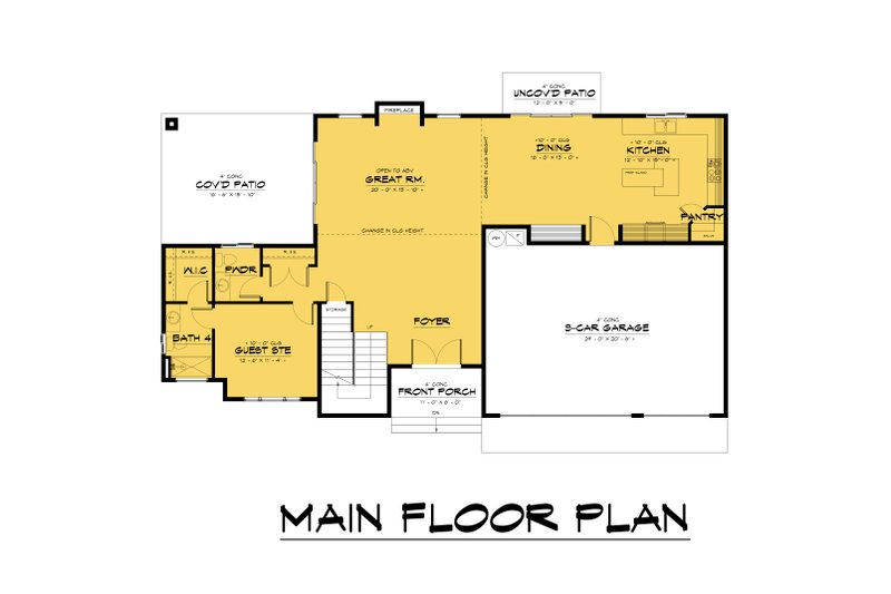 Architectural House Design - Floor Plan - Main Floor for Contemporary House Plan #1066-205 - 5 bed, 4.5 bath