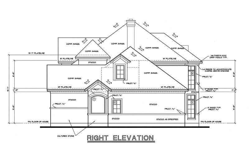 Home Plan - Exterior - Other Elevation 1 for Mediterranean House Plan #20-256 - 3 bed, 3 bath