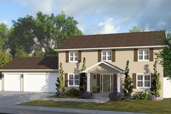Exterior - Front Elevation 4 for Traditional House Plan #1060-206 - 4 bed, 2.5 bath