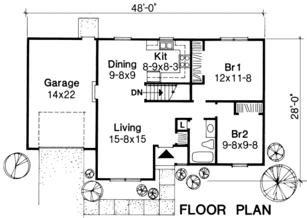 Ranch Floor Plan - Main Floor Plan #334-110