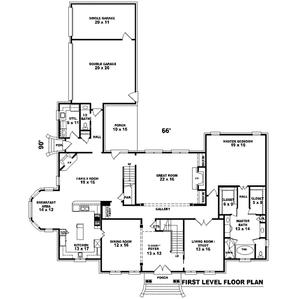 Colonial Floor Plan - Main Floor Plan #81-1625