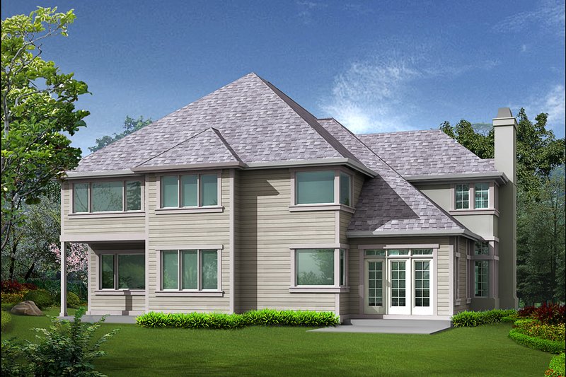 Dream House Plan - Exterior - Rear Elevation for Traditional House Plan #132-156 - 4 bed, 3.5 bath