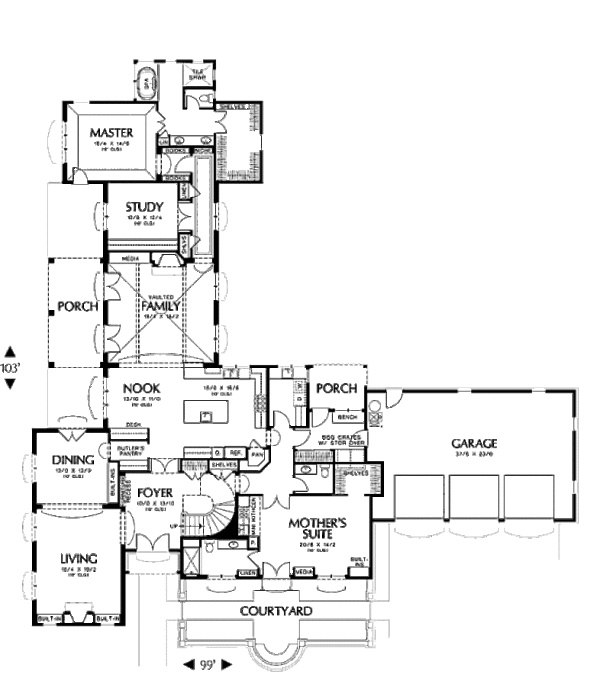 Dream House Plan - European Floor Plan - Main Floor Plan #48-363