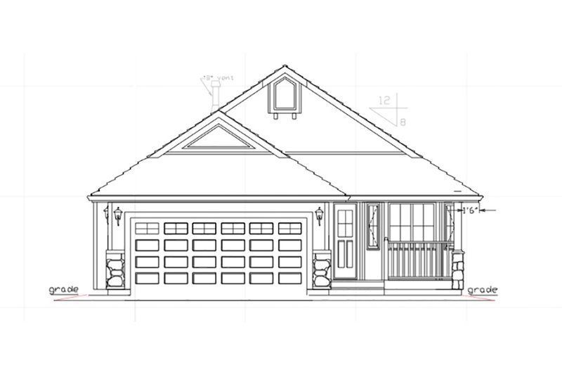 House Plan Design - Exterior - Front Elevation 4 for Ranch House Plan #18-4518 - 3 bed, 3 bath