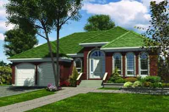 Exterior - Front Elevation for European House Plan #138-153 - 3 bed, 1 bath