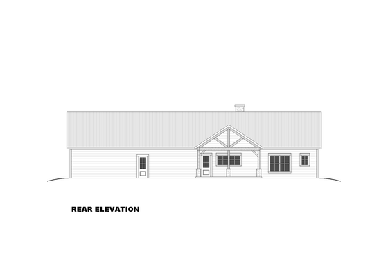 Exterior - Rear Elevation 1 for Barndominium House Plan #1117-49 - 4 bed, 3.5 bath