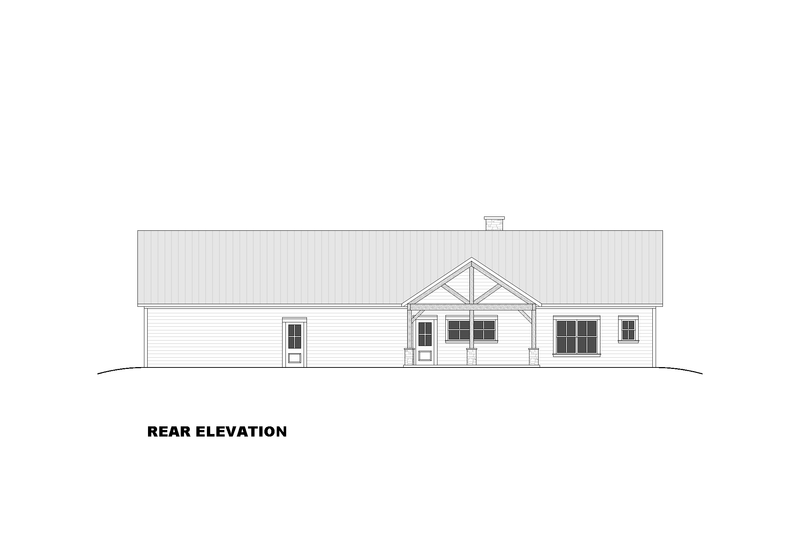 Architectural House Design - Exterior - Rear Elevation 1 for Barndominium House Plan #1117-49 - 4 bed, 3.5 bath