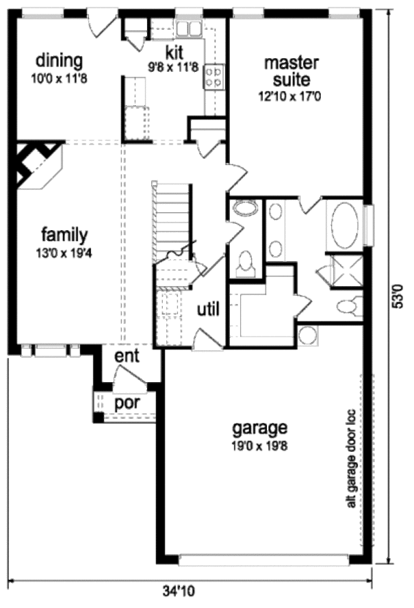 Architectural House Design - Traditional Floor Plan - Main Floor Plan #84-350