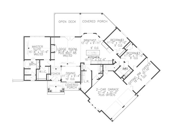 House Plan Design - Ranch Floor Plan - Main Floor Plan #54-532