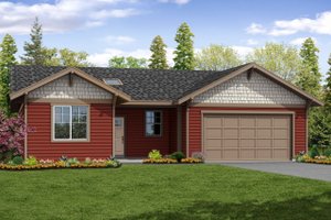 House Design - Exterior - Front Elevation for Ranch House Plan #124-1061 - 3 bed, 2 bath