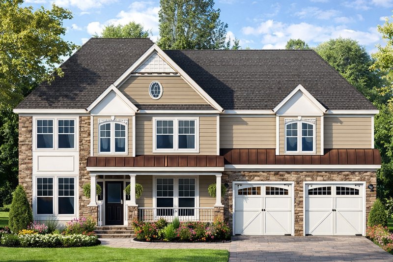 Architectural House Design - Traditional Exterior - Front Elevation Plan #1053-100