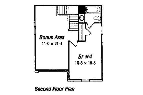Floor Plan - Upper Floor for European House Plan #329-194 - 4 bed, 3 bath