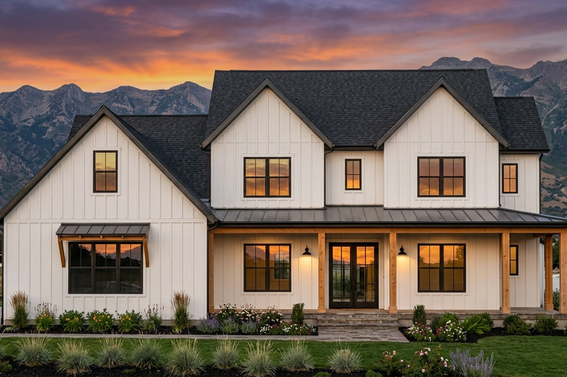 House Design - Exterior - Front Elevation 2 for Farmhouse House Plan #1096-201 - 4 bed, 4 bath