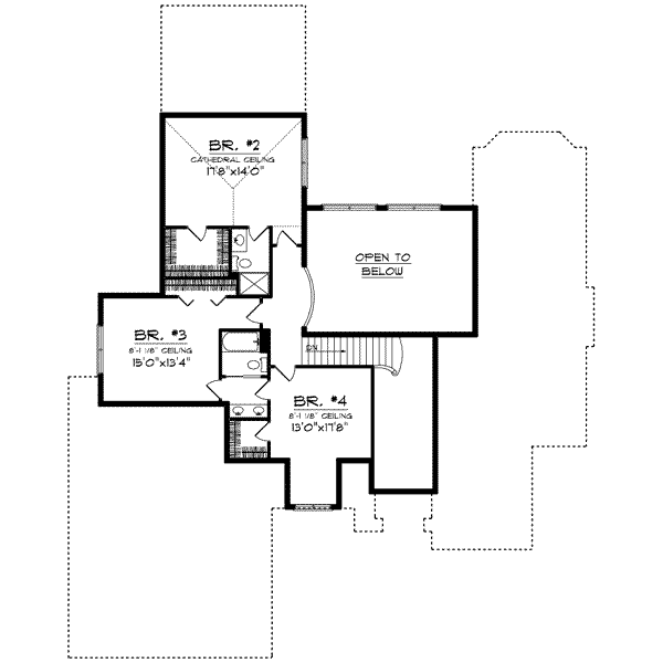 Architectural House Design - European Floor Plan - Upper Floor Plan #70-637