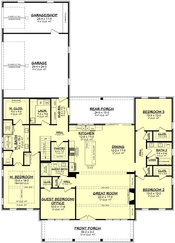 Farmhouse Floor Plan - Main Floor Plan #430-366