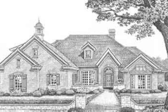 Exterior - Front Elevation for European House Plan #310-375 - 4 bed, 4 bath