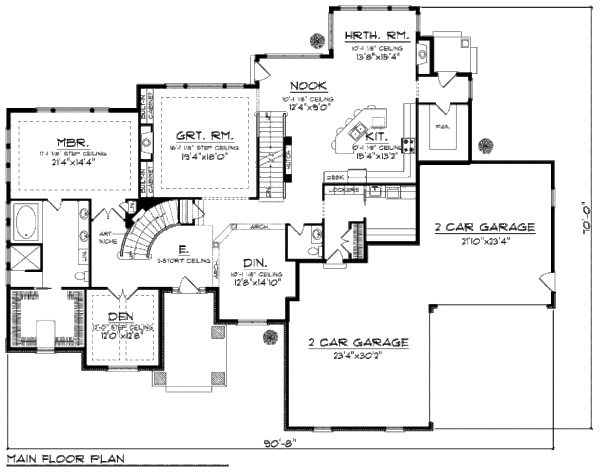 Home Plan - European Floor Plan - Main Floor Plan #70-960
