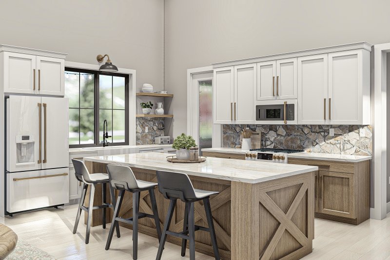 Home Plan - Interior - Kitchen for Barndominium House Plan #455-569 - 6 bed, 4.5 bath