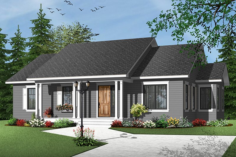 Home Plan - Exterior - Front Elevation 4 for Country House Plan #23-2569 - 3 bed, 1 bath