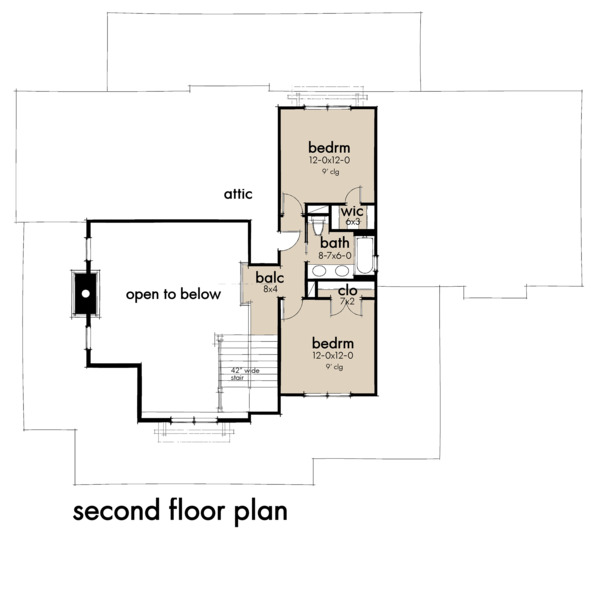 Farmhouse Floor Plan - Upper Floor Plan #120-261