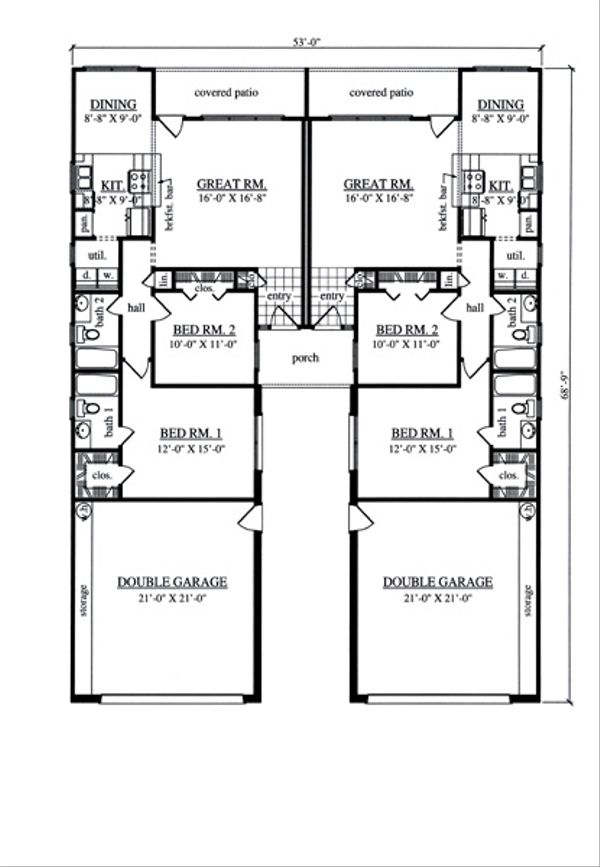 Architectural House Design - Traditional Floor Plan - Main Floor Plan #42-375